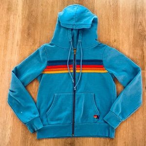 Aviator Nation 5 stripe hoodie 💙🌈